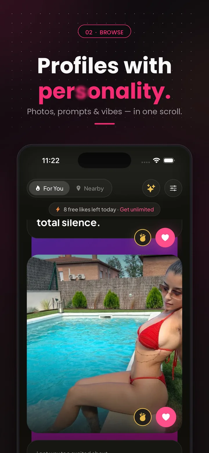 Browse profiles with personality
