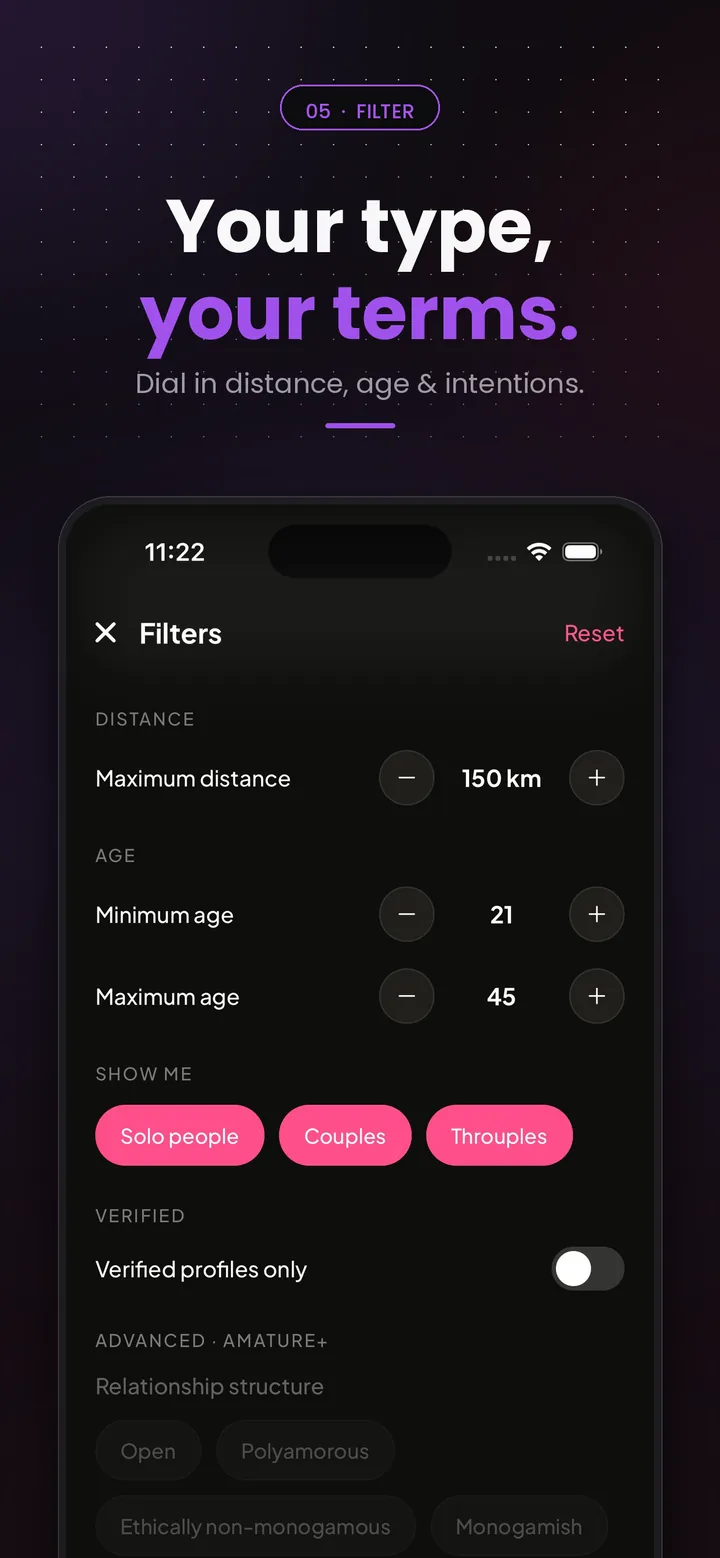 Your type, your terms — filters