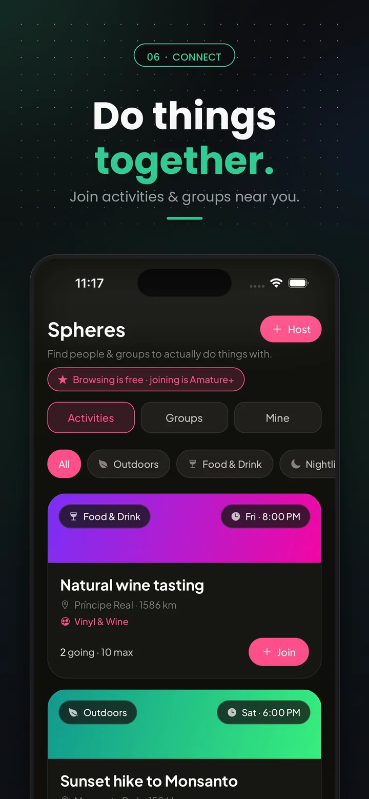 Spheres — do things together