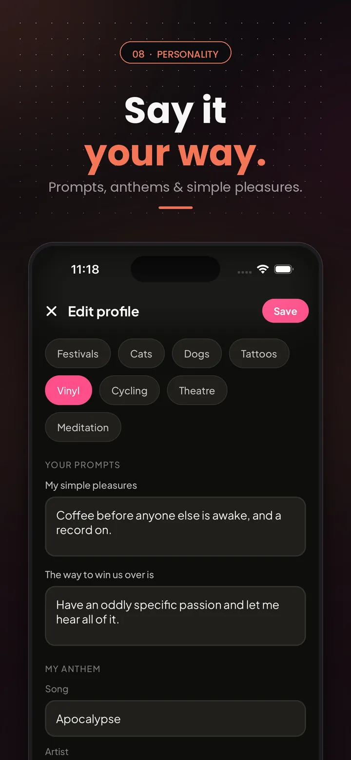Personality cards
