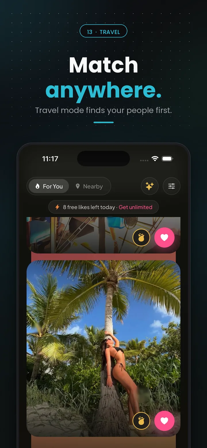 Travel mode — match anywhere